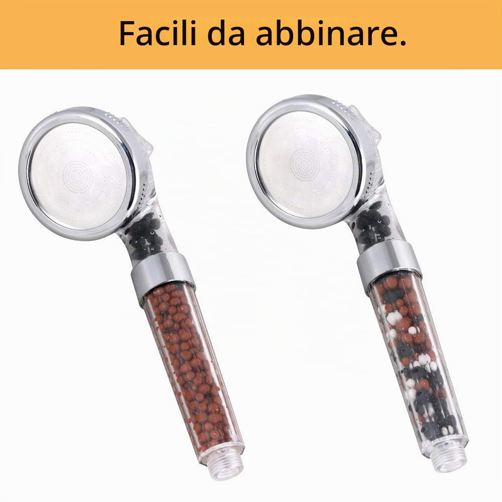 Vicloon Sfere minerali,9 Pacchetti Soffione Doccia Anti Calcare,Minerale Palle Doccia,Ioni Negativi Minerali Sfere Doccia