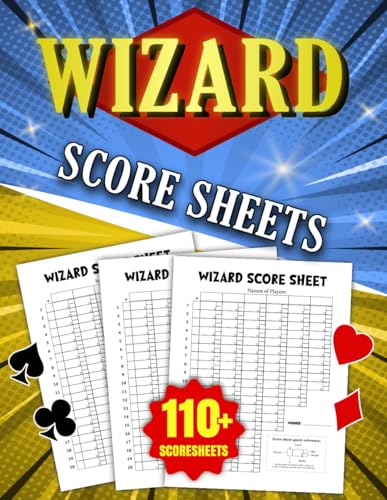 Wizard Score Sheets: Large Print Score Pads for Scorekeeping