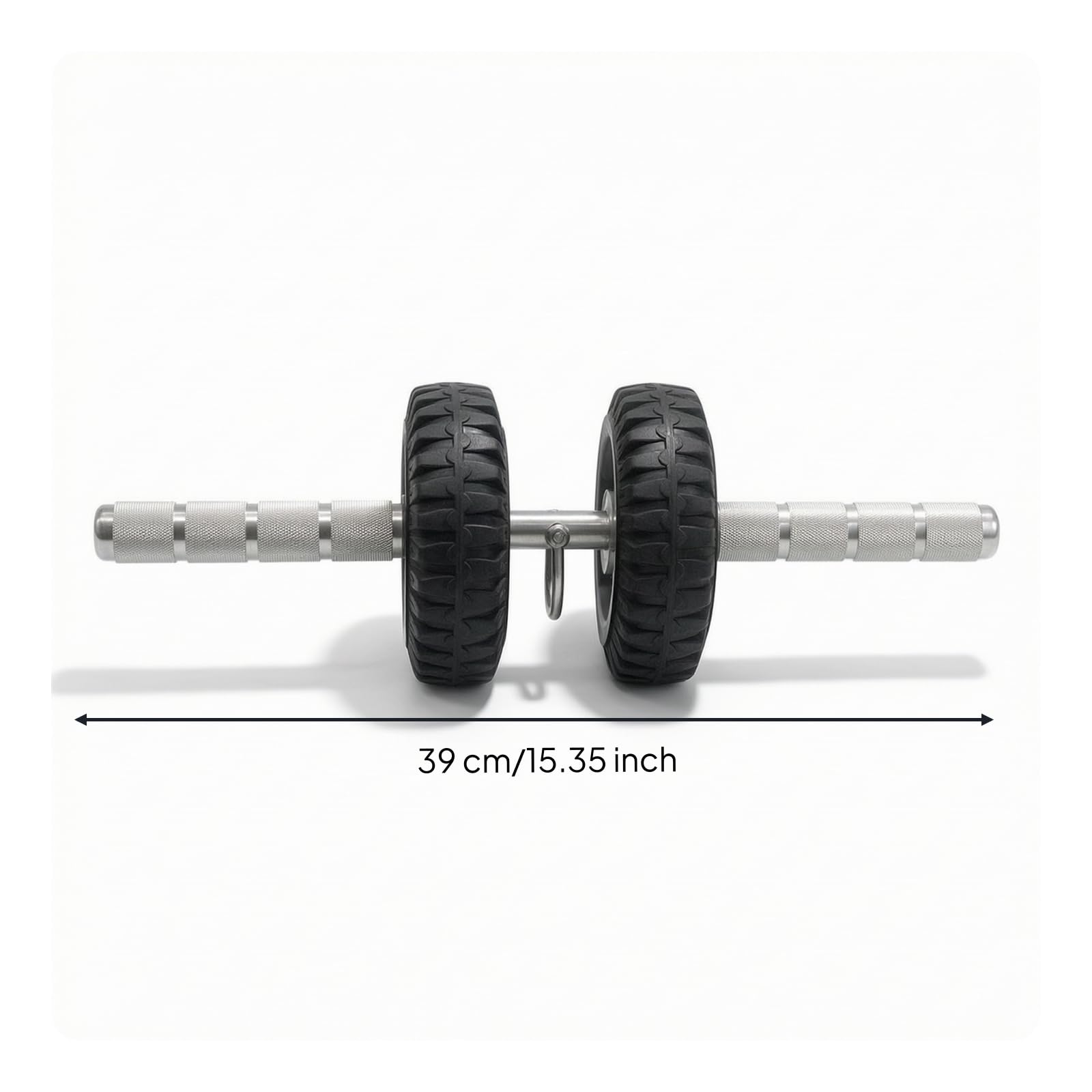 Ruota Addominali Fitness Rullo Addominale Roller Palestra Attrezzo Core Resistenza Acciaio 304 Presa Sicura Antiscivolo Rotolamento Morbido Adatta a, 200mm, Doppia Ruota + Gancio