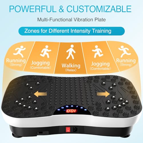 AXV Vibration Plate Fitness Platform Exercise Machine Vibrating Lymphatic Drainage Shaking Workout Full Body Shaker Vibrate Stand Shake Board Sport Gym Pad for Weight Loss Fat Burner for Women Men