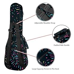 Sac à dos imperméable pour ukulélé – Motif feux d’artifice – Avec bretelles réglables - Les Beatles, Paul McCartney, John Lennon, RIngo Starr, George Harrison Sac à dos imperméable pour ukulélé - Motif feux d'artifice - Avec bretelles réglables – Image 3