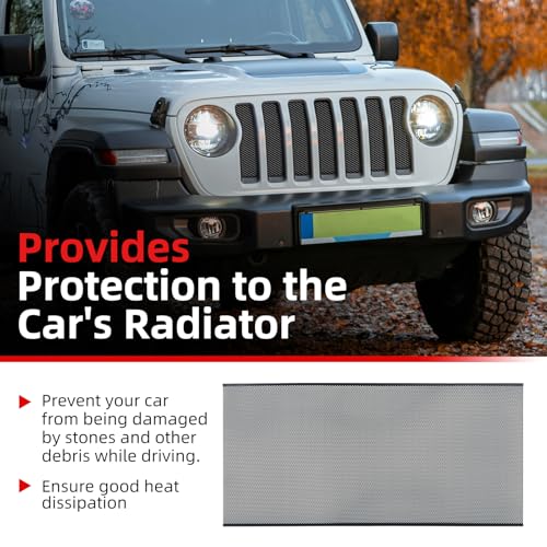 Image of AggAuto Grille Mesh for Jeep Wrangler JK JKU 2007-2018, 3x6mm Rhombic Hole
