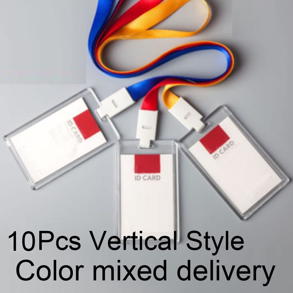 Cordón de insignia, tarjetero para cordón, 10 Uds. De fundas de identificación acrílicas, cordón for tarjetas de trabajo, nombre, tarjeteros, protección de autobús, insignia de identidad, cubiertas fo
