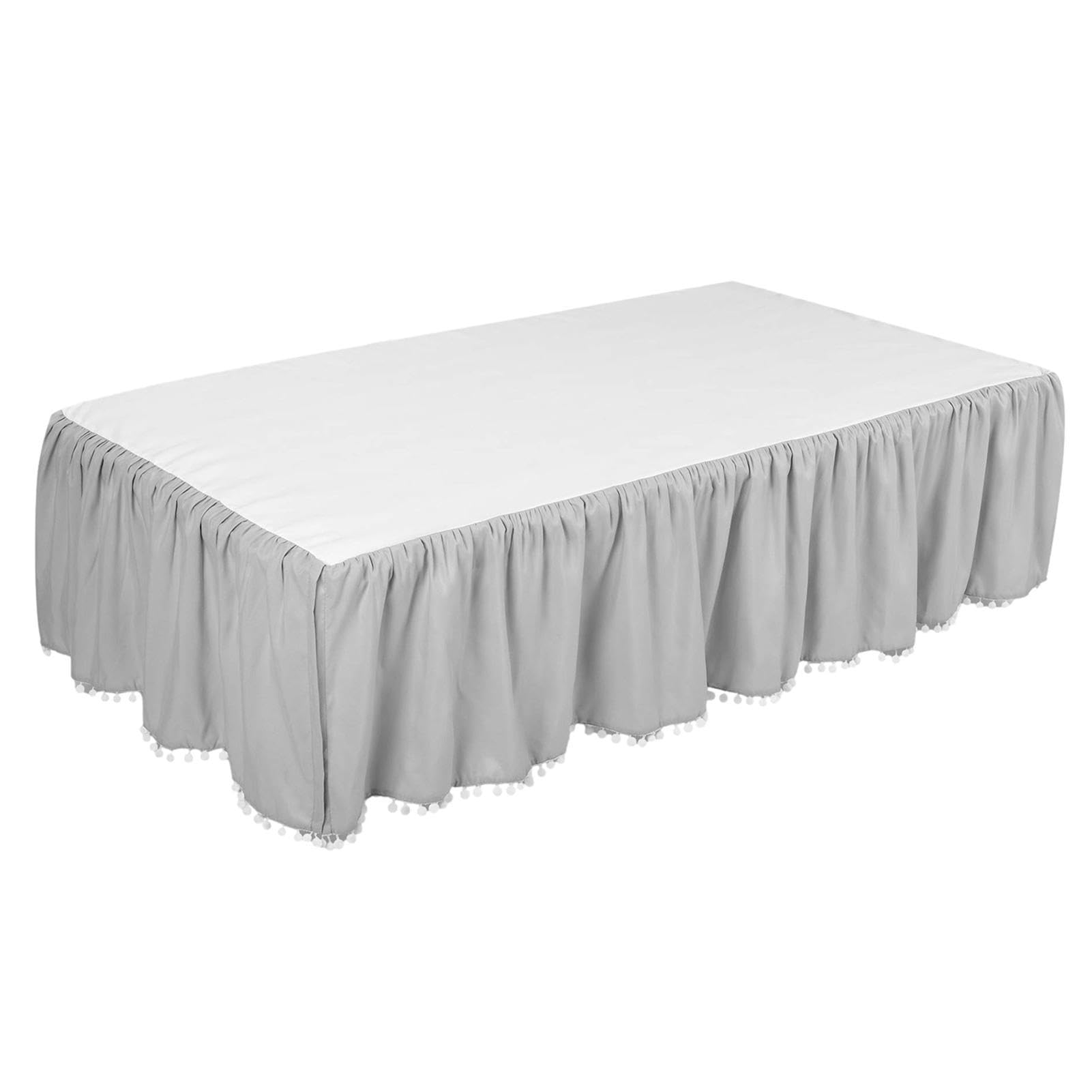 Walopola Children's Bed Skirts, Crib Skirt for Baby Boys Girls - Crib Skirt with and Pompoms, Microfibre Cot Skirts for Babies, Boys, Girls, 28 x 52 inches