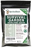 Survival Gear 15,000 Non GMO Organic Heirloom Seeds for Planting Vegetables and Fruits. Survival Food for Your Survival kit, Gardening Gifts & Emergency Supplies. 18 Variety Pack by Open Seed Vault