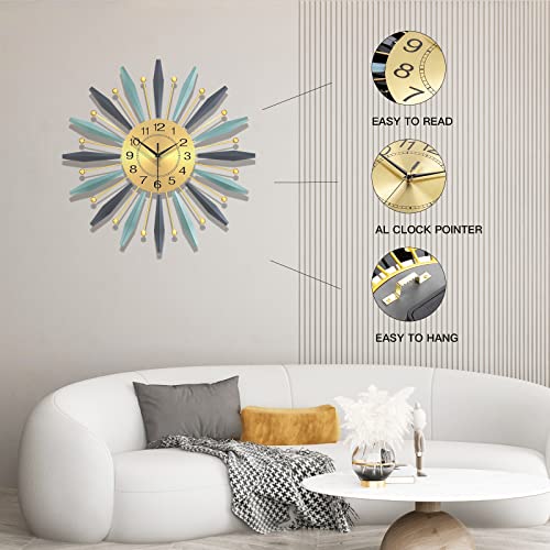 Yijidecor Large Wall Clocks For Living Room Big Modern Wall Clock Silent Battery Operated Non-Ticking For Bedroom Office Kitchen 22 Inch Metal Home Decorative Mid Century Wall Clocks For Home Indoor #TOP3