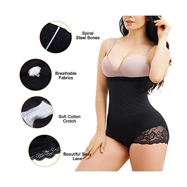 GAODI-Nebility-Women-Body-Shaper-Butt-Lifter-Hi-Waist-Panty-Seamless-Waist-Trainer-Tummy-Control-Shapewear Nebility Women Body Shaper Butt Lifter Hi-Waist Panty Seamless Waist Trainer Tummy Control Shapewear (XL/2XL, Black)