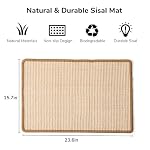 FUKUMARU Cat Scratcher Mat, 23.6 X 15.7 Inch Natural Sisal Cat Scratch Mats, Horizontal Cat Floor Scratching Pad Rug with Sticky Tapes, Protect Sofa and Carpet - Image 2