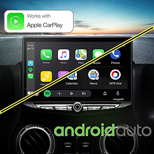 Stinger Jeep Wrangler Jk Stereo Replacement 10" Hd Touchscreen Radio With Android Auto, Apple Carplay, Handsfree Bluetooth, Dual Usb Includes All-In-One Dash Kit & Interface, 2007-2018 (Sth10Jk) #TOP2