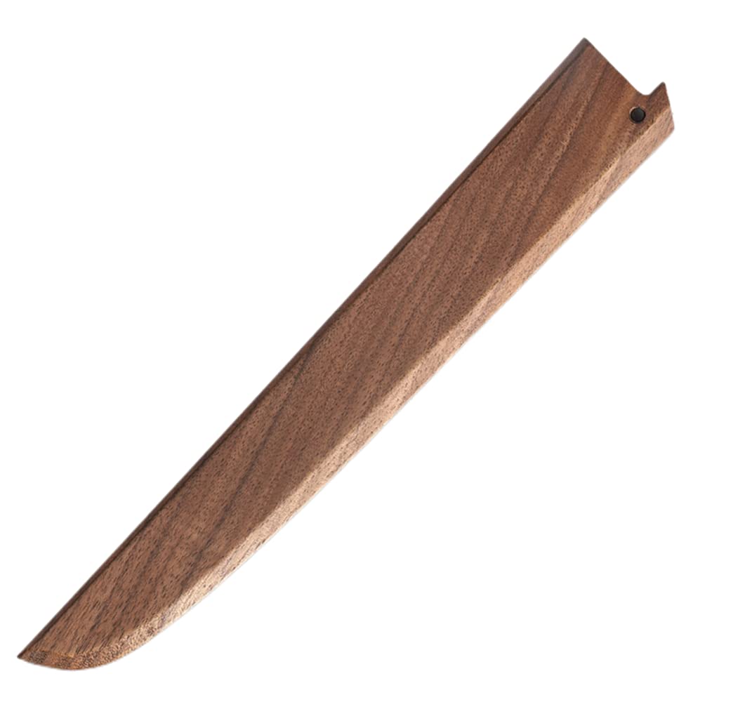 Handmade Natural Black Walnut Wood Japanese Sakimaru Knife Sheath Magnetic Knives Case Holder Protector Wooden Cover(10.6 inch/27cm)