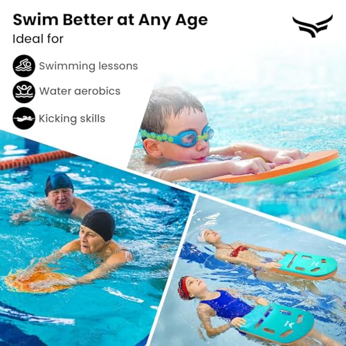 Image of VFK by Xtrim 25mm Extra Thick Swimming Kick Board, Swimming Floater for Adults & Kids, Kickboard for Beginners Training, Swim Float Pad with All Holding Angles, Equipment for Swimmers