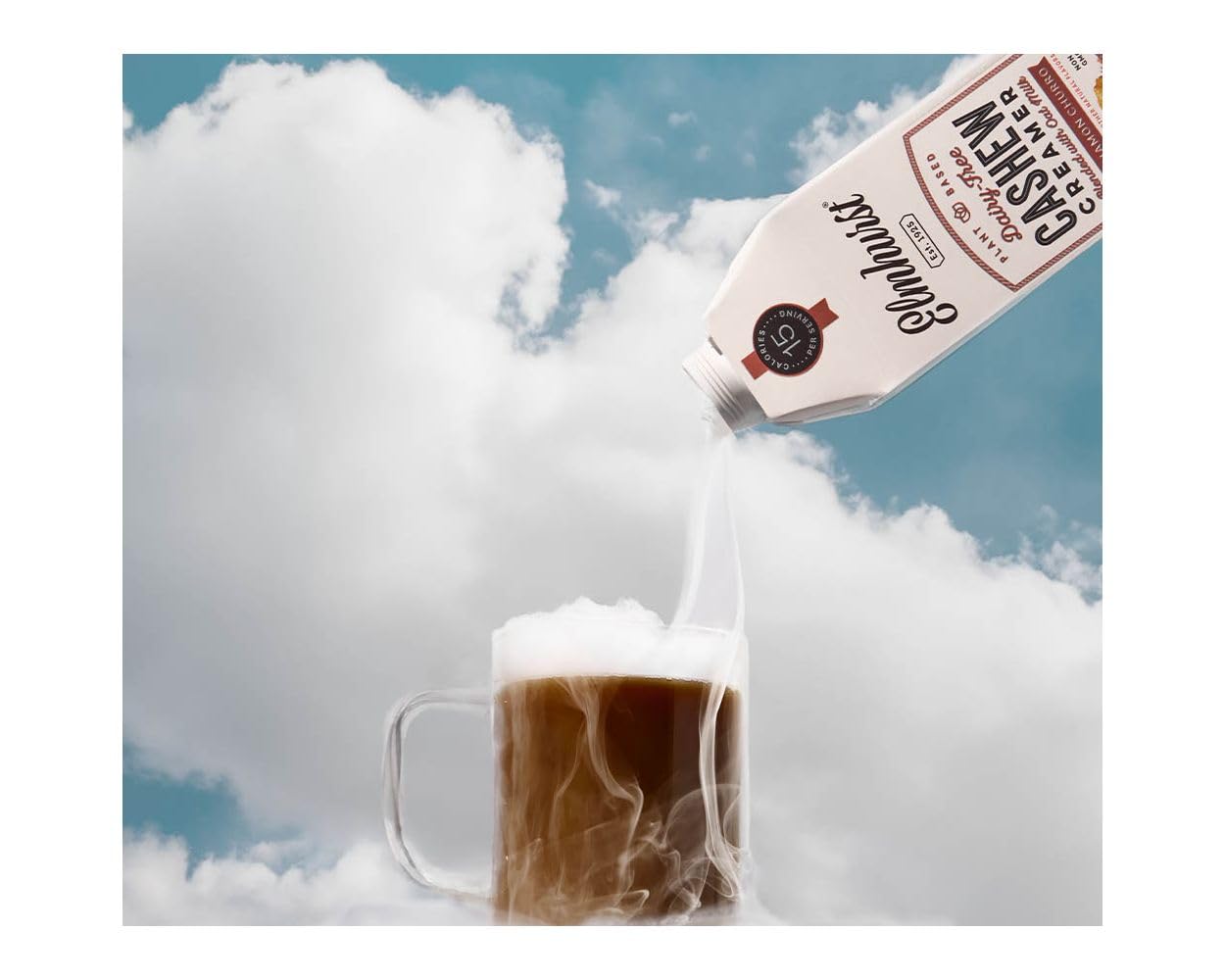 Elmhurst 1925 Cinnamon Churro Cashew Creamer – Crema vegana con notas de canela – Cremosa y versátil – Ideal para café, té, postres y más – 750 ml