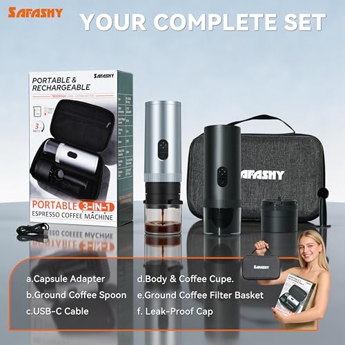 Portable Coffee Maker Electric Espresso Machine, 20 Bar Coffee Espresso Maker for Travel Self-Heating, Battery Powered with USB-C, 7800mAh, 2-IN-1 for Ground Coffee & NS Capsule, for Hiking, Office,RV - image 9