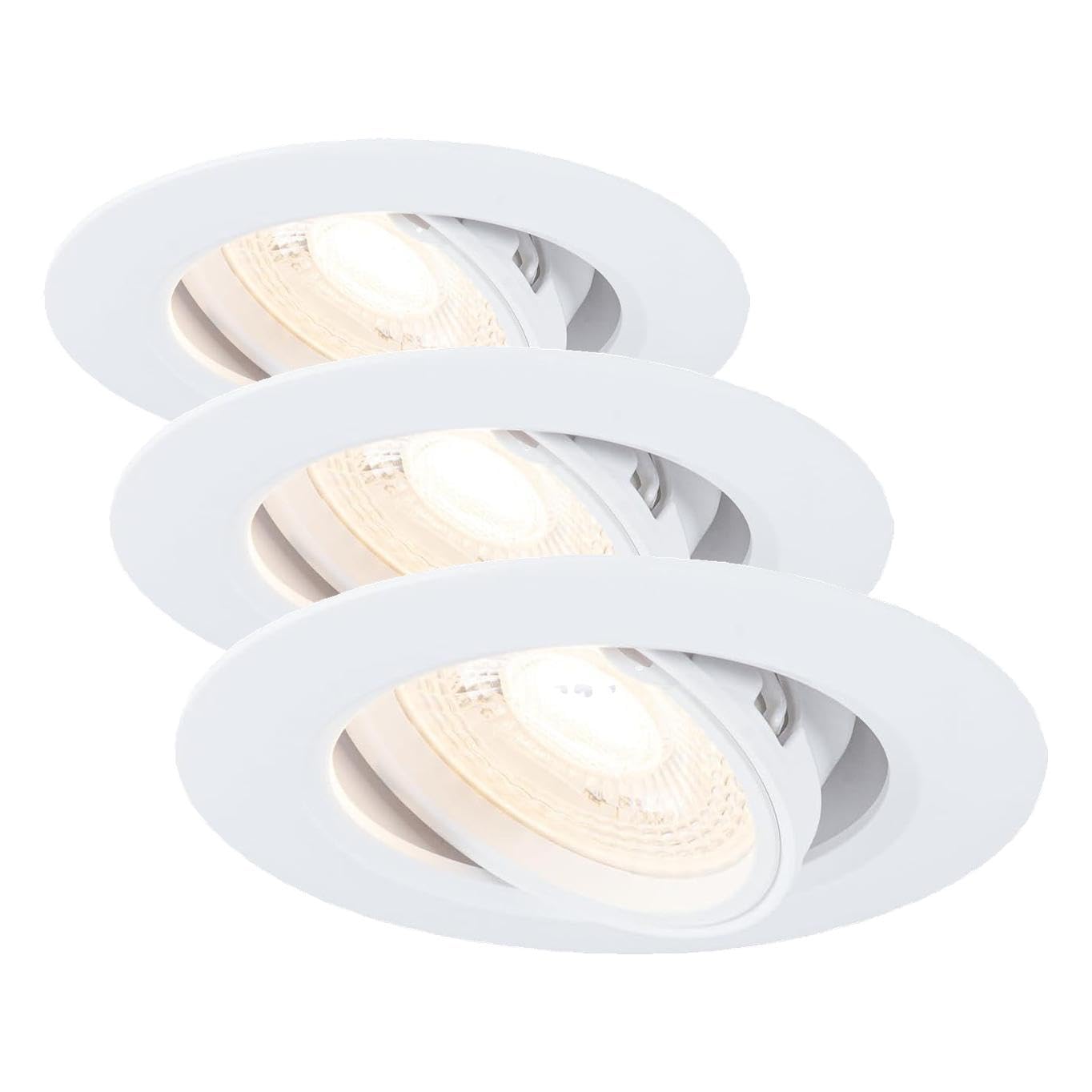 Paulmann 92109 Spots encastrés kit de 3 orientable rond 90 mm 30° GU10 max. 3x10W 230 V Blanc Luminaire encastré - luminaire sans ampoule (Lot de 3)