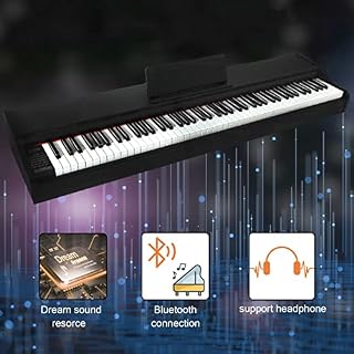 88 Touches Piano Numérique En Bois Pleine Grandeur Avec Touches Lestées Clavier Électrique Clavier Portable Piano Support Bluetooth MIDI for Débutants Adultes Enfants Comprend Pédale De Sustain (Colo - Les Beatles, Paul McCartney, John Lennon, RIngo Starr, George Harrison 88 Touches Piano Numérique En Bois Pleine Grandeur Avec Touches Lestées Clavier Électrique Clavier Portable Piano Support Bluetooth MIDI for Débutants Adultes Enfants Comprend Pédale De Sustain (Colo – Image 2