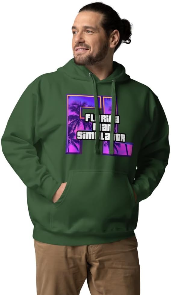 Unisex Cotton Blend Hoodie Florida Man Simulator Video Game Hoodie image 4
