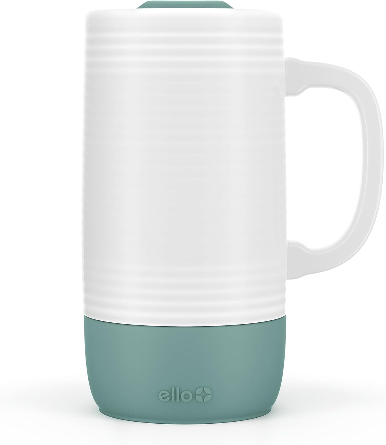 Ello Jane 18oz Ceramic Travel Mug with Handle, Splash-Resistant Slider Lid and Built-in Coaster, Perfect for Coffee and Tea, BPA Free, Dishwasher Safe, Gift for Him Her Birthday, Alligator