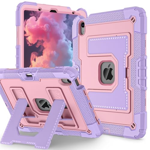 Housse iPad Air 5 2022 violette et rose avec sangle pour le quotidien