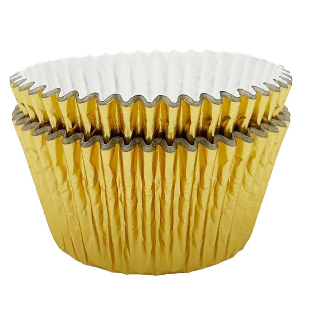 Scrumptious! Gold Foil 30Pc Foil Cupcake Cases - 64Gsm 51Mm X 38Mm Greaseproof Paper Baking Cases - Great For Wedding Birthday And Anniversary Party Muffins Cakes And Bakes