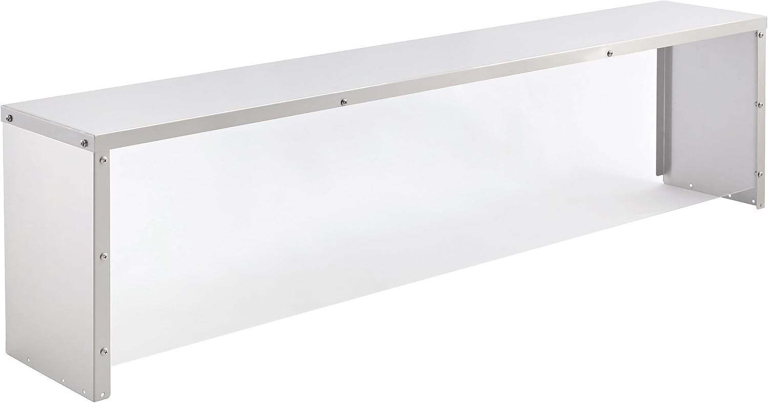 Kratos 57" Wide Steam Table Overshelf with Sneezeguard, Compatible with Four Well Steam Tables (28W-117)