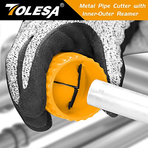 TOLESA Pipe Cutter 5-50mm, Heavy Duty Copper Tube Cutter with Deburring Tool Inner-Outer Reamer Conduit Cutter Plumbing Tools for Cutting Copper Brass Aluminum Thin Stainless Steel Pipe 6 TOLESA Pipe Cutter 5-50mm, Heavy Duty Copper Tube Cutter with Deburring Tool Inner-Outer Reamer Conduit Cutter Plumbing Tools for Cutting Copper Brass Aluminum Thin Stainless Steel Pipe - Image 6
