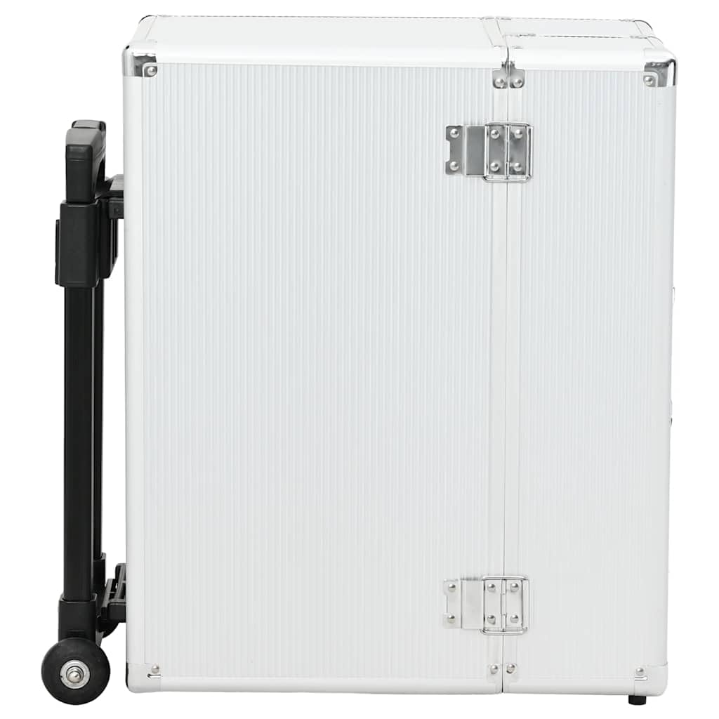 vidaXL Pilotenkoffer Handgepäck Businesskoffer Aktenkoffer Reisekoffer Pilotentrolley Alukoffer Koffer Trolley Alu 47x39x27cm Silbern Aluminium