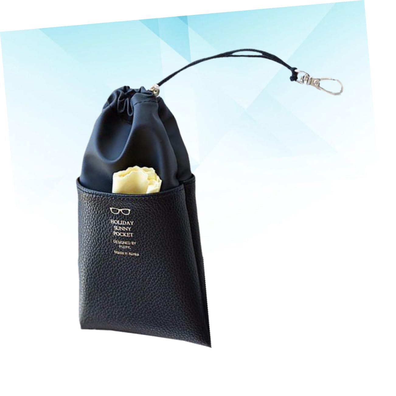 Weiche Brillenetui, Schutzhülle Brillenaufbewahrung Einfache Brillentasche Gürtel Mundtasche Brillentasche Tasche Bruchfeste Oberflächenaufbewahrungstasche (Color : Black, Size : 22 * 12cm)