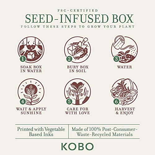 Kobo Wild Tomato Vine Candle With Plantable Box (9 Oz) | Plant The Box Collection, 100% Pure Soy Wax Candles | Hand-Poured In Usa | Long Lasting 60 Hour Burning Candles | Scented Candles For Home #TOP3