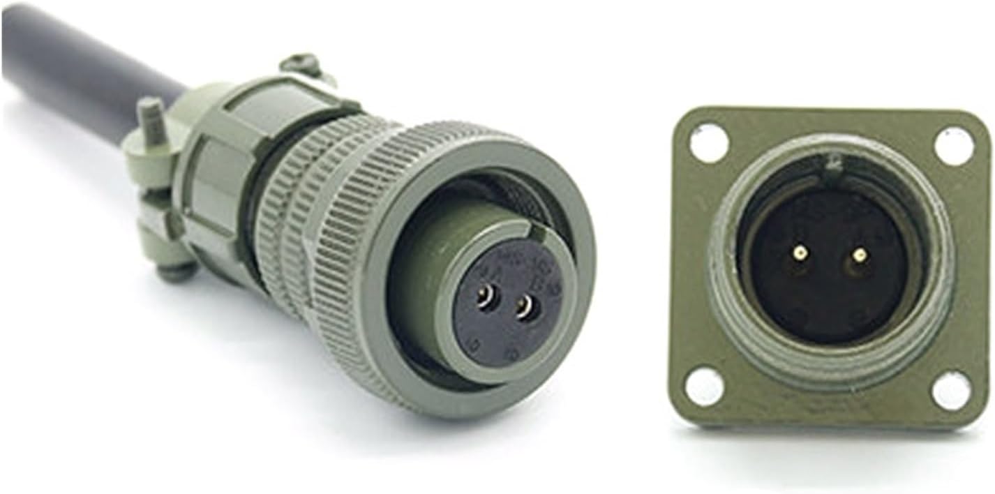 1/5 Sets 2/3 Pin Aviation Wiring Plug Straight Elbow Male Female Connector(Army Green,1 Set)