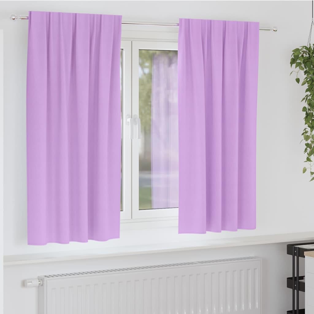 Lot de 2 rideaux occultants avec anneaux - Violet - 175 x 140 cm - Polyester - Blocage de 80 à 90 % de la lumière - Décoration de fenêtre pour salon, chambre à coucher, bureau