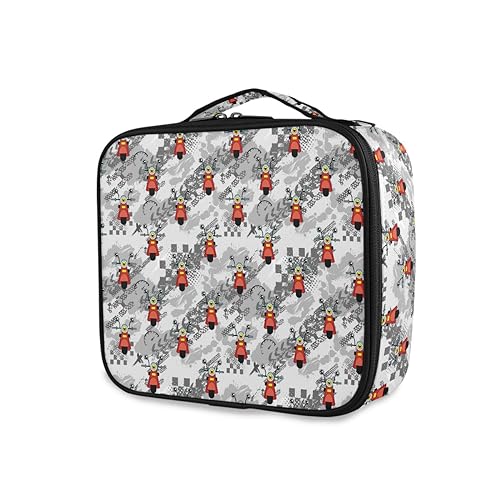 Trousse de maquillage pour femme à compartiments motif citrouille Halloween