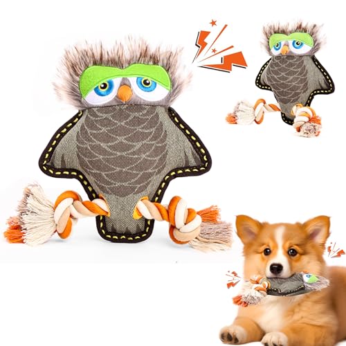 Juguetes Mordibles Duraderos para Perros (Búho, Armadillo, Cocodrilo)