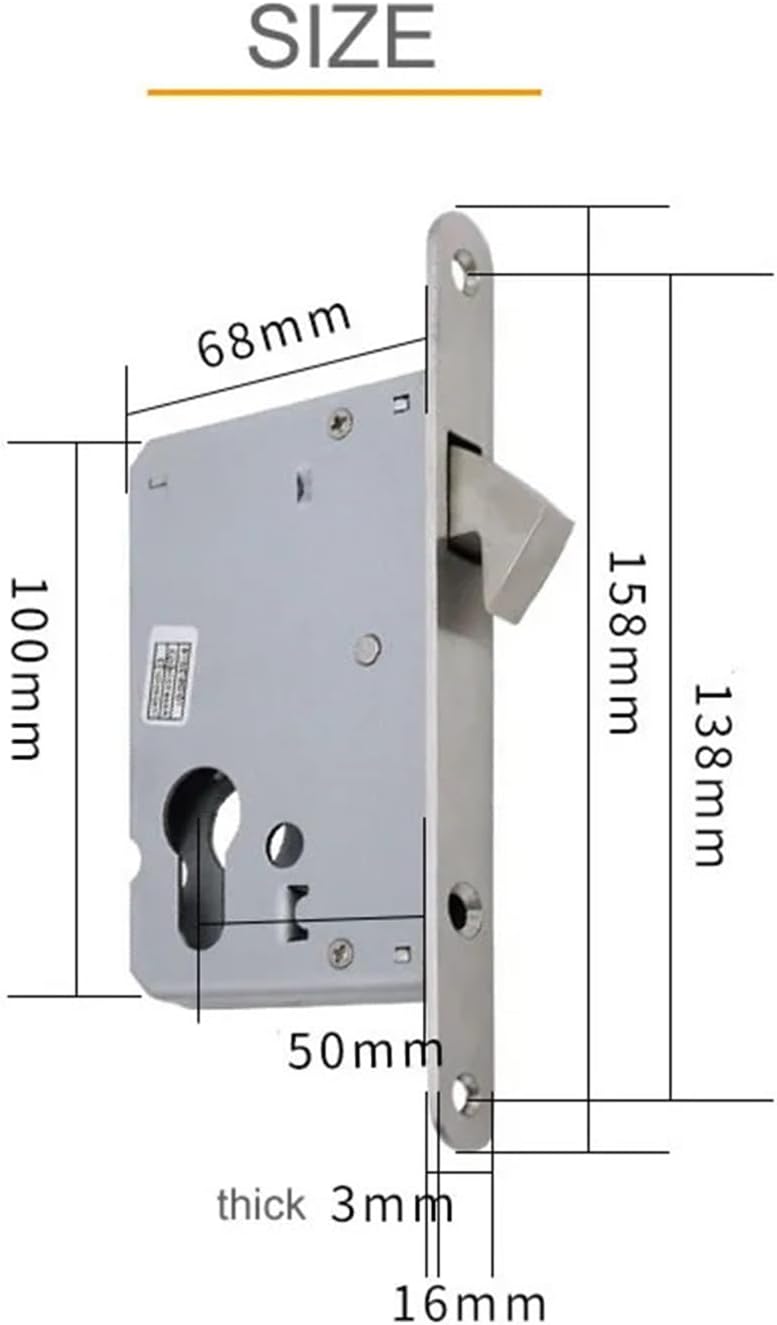 ステンレススチール製シングルフックロック本体 オーバルパネルマージン 50mm 目立たないスライドドアロック スライドドアロックアク