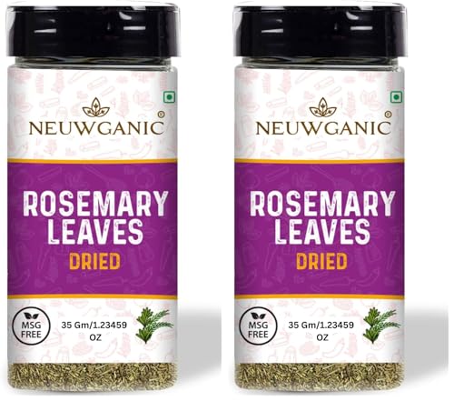 Image of Neuwganic - Rosemary Leaves (Dried) | Gulmehandi Leaves Whole | Aromatic Herb for Cooking, Baking & Teas | Ideal For Hair Growth | 35 Gm (Pack of 2)