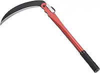 PATIKIL Foice dobrável de 43 cm, lâmina de aço carbono, foice, portátil, removedor de ervas daninhas, faca de enxerto de foice, cortador de escova para agricultura