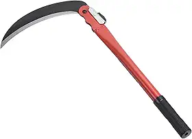 PATIKIL Foice dobrável de 43 cm, lâmina de aço carbono, foice, portátil, removedor de ervas daninhas, faca de enxerto de foice, cortador de escova para agricultura