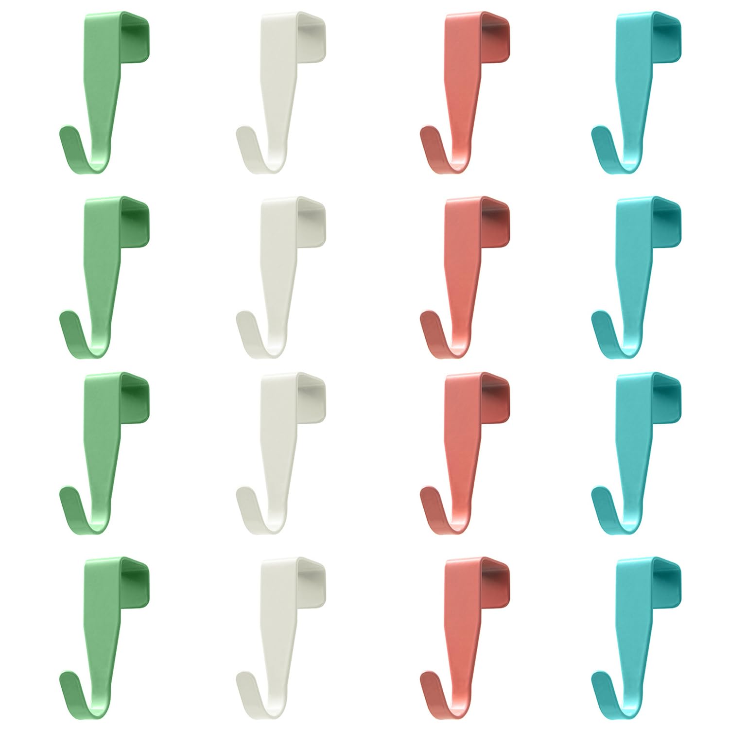 Wufgwbd White 16 Pieces Of Door Hooks, Creative Metal Hooks, Coat Hooks, Punch-Free Hooks, Home Accessories