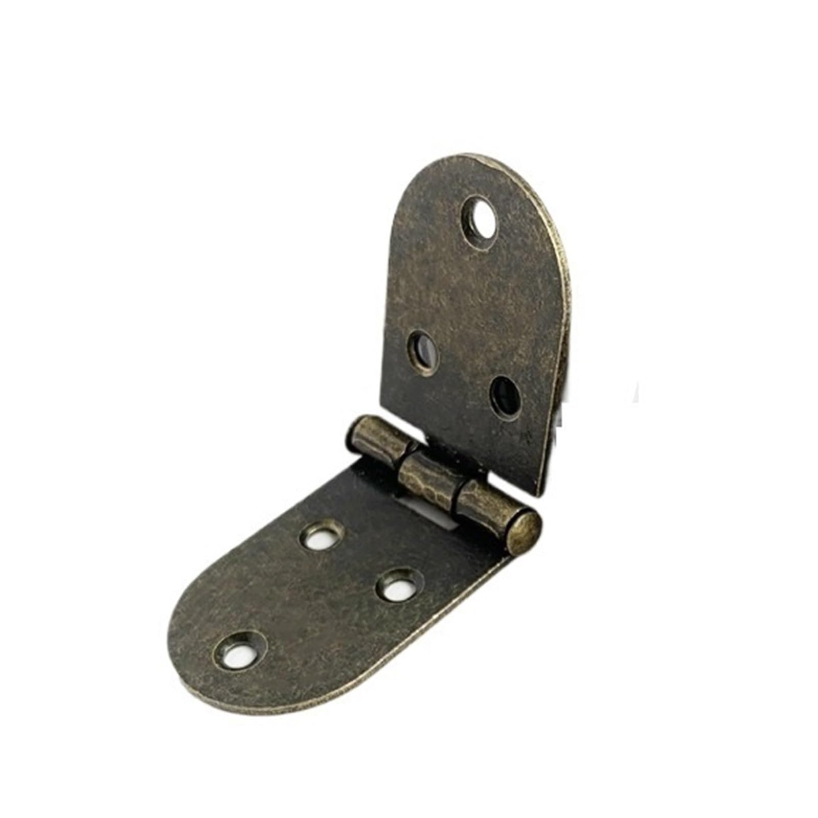 5pcs 180 Degree Foldable Hinge Flap Screw-On Hinges Easy Mounting Heavy Duty Rounded Corner Hardware for Cabinet Door for Folding Furniture(Bronze)