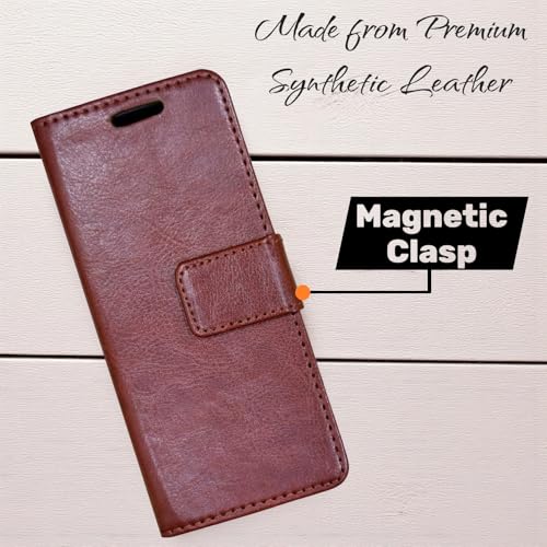 Image of ZAOMA Diary Type Flip Flap Case Cover Compatible for HMD 130 Music DS Model NO. : TA-1714 Keypad Mobile Feature Phone (HMD130 LTH04)