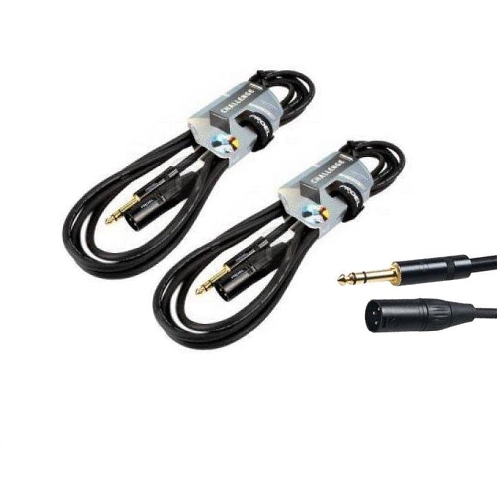 CHL230LU10, coppia di cavi audio professionali, connettori yongsheng xlr a 3 poli (maschio) + trs jack stereo,10 metri