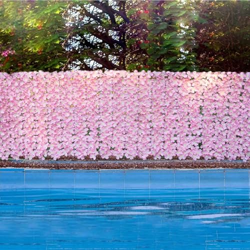 Panel de ocultacion artificial rosa contra miradas vecinales en patios 6