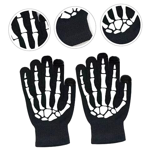 YARNOW 1 Par luvas brilhantes do dia das bruxas luz nas luvas escuras decoração luvas para homens lu