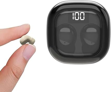 Sleep Earbuds for Side Sleepers,Low Profile Micro Tiny Discreet Hidden Earbuds for Work,Hidden Headset for Small Ears,with Mic for Phone,25 Hours Playback, Clear Call Black