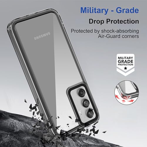 Image of amazon basics Back Case Cover for Samsung Galaxy F55 5G | Compatible for Samsung Galaxy F55 5G Back Cover | Case Cover with Camera Protection | (TPU + PC | Translucent Black)