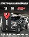 CARHEV Starthilfe Powerbank für pkw, 4000A Auto Starthilfe Powerbank (Bis Zu 8,0L Benzin Oder 8,0L Diesel), 12V Jump Starter Powerbank mit USB Schnellladung und LED Taschenlampe