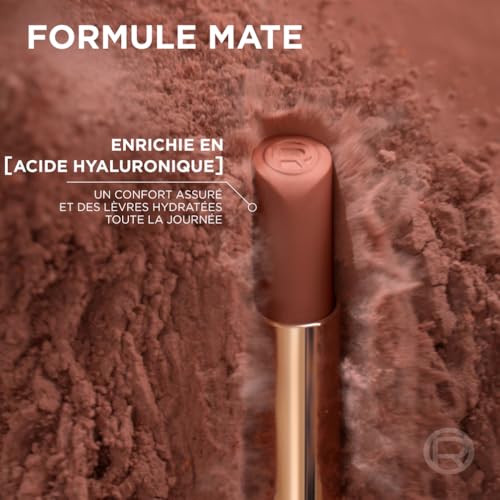 L'Oréal Paris - Rouge à Lèvres - Couleur Intense & Fini Mat - Tenue 16h - À L'Acide Hyaluronique - Color Riche Nus Audacieux - Teinte : 601 WORTH IT