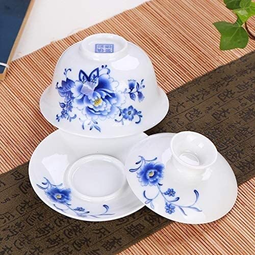 taza de té, Cuencos, taza de té cubierta, tazón, juego grande, porcelana azul y blanca Jingdezhen, con tapa cerámica, Sancai, Jing, pequeño
