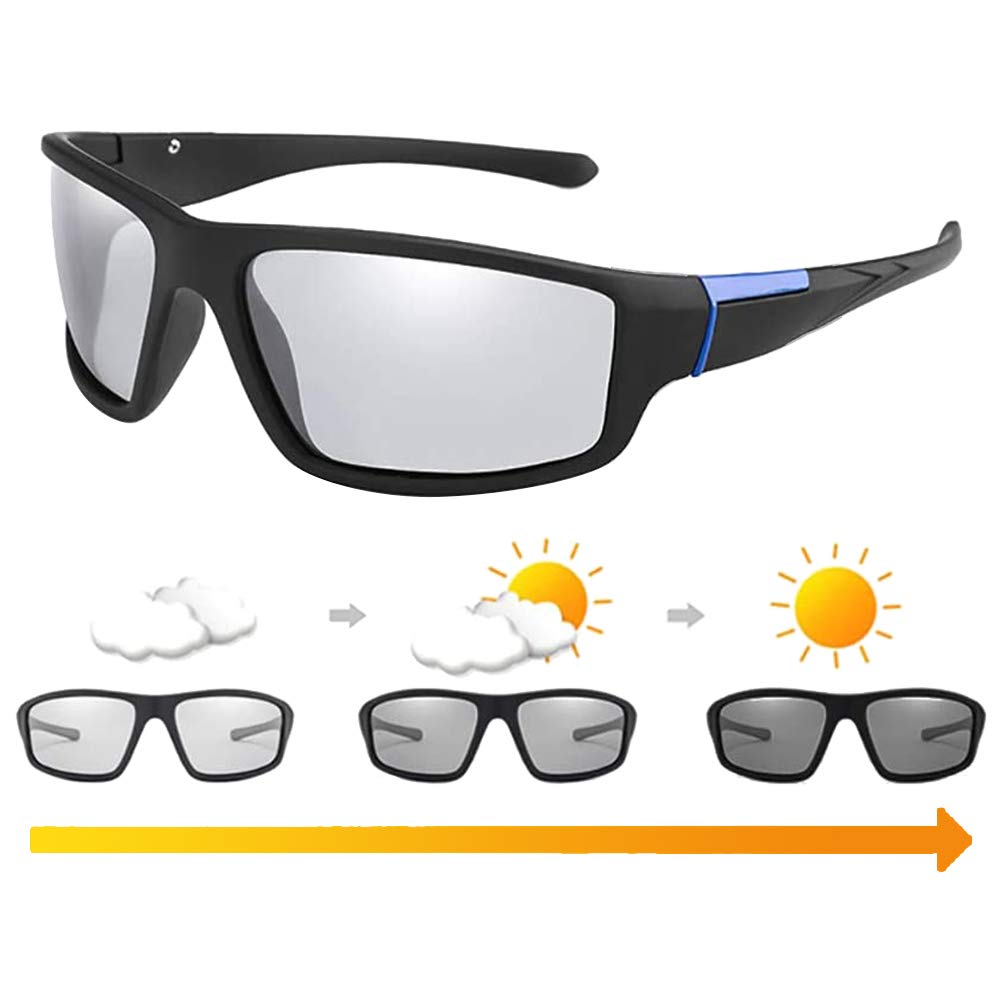 Yoohh Gafas de sol fotocromáticas polarizadas para hombre, protección UV400, gafas de sol deportivas al aire libre, conducción, ciclismo, golf, pesca, correr, vela, evitar que el sol se deslumbre