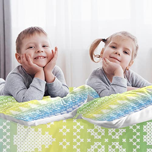 Housse de couette Noël avec 2 taies parure de lit géométrique chic