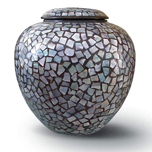 Aesthetic Urns Ceramic Cremation Urn for Ashes Unique Painted Mosaic Vase Memorial Large Urn for Ashes Adult Urn Vase hand-painted Colorful